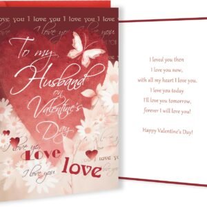 Sweet Valentine's Day Card for Husband Him, Romantic Husband Valentines Day Gifts from Wife, Men Valentines Day Gifts