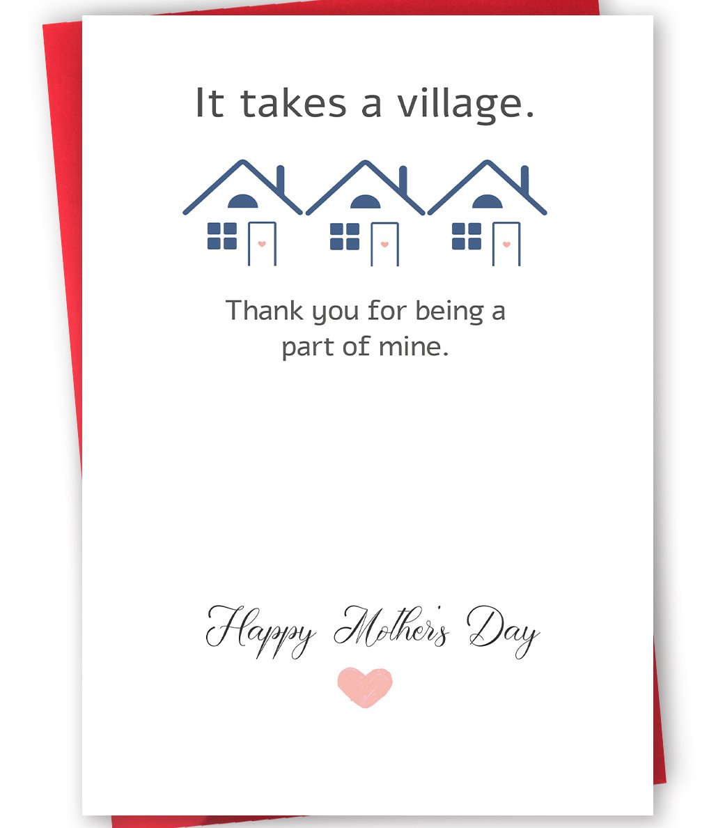 Happy Mother's Day Card for Friend, Cute Mother's Day Gift for Bestie, Funny Mother's Day Card for Her, It Takes A Village. Thank You For Being A Part Of Mine