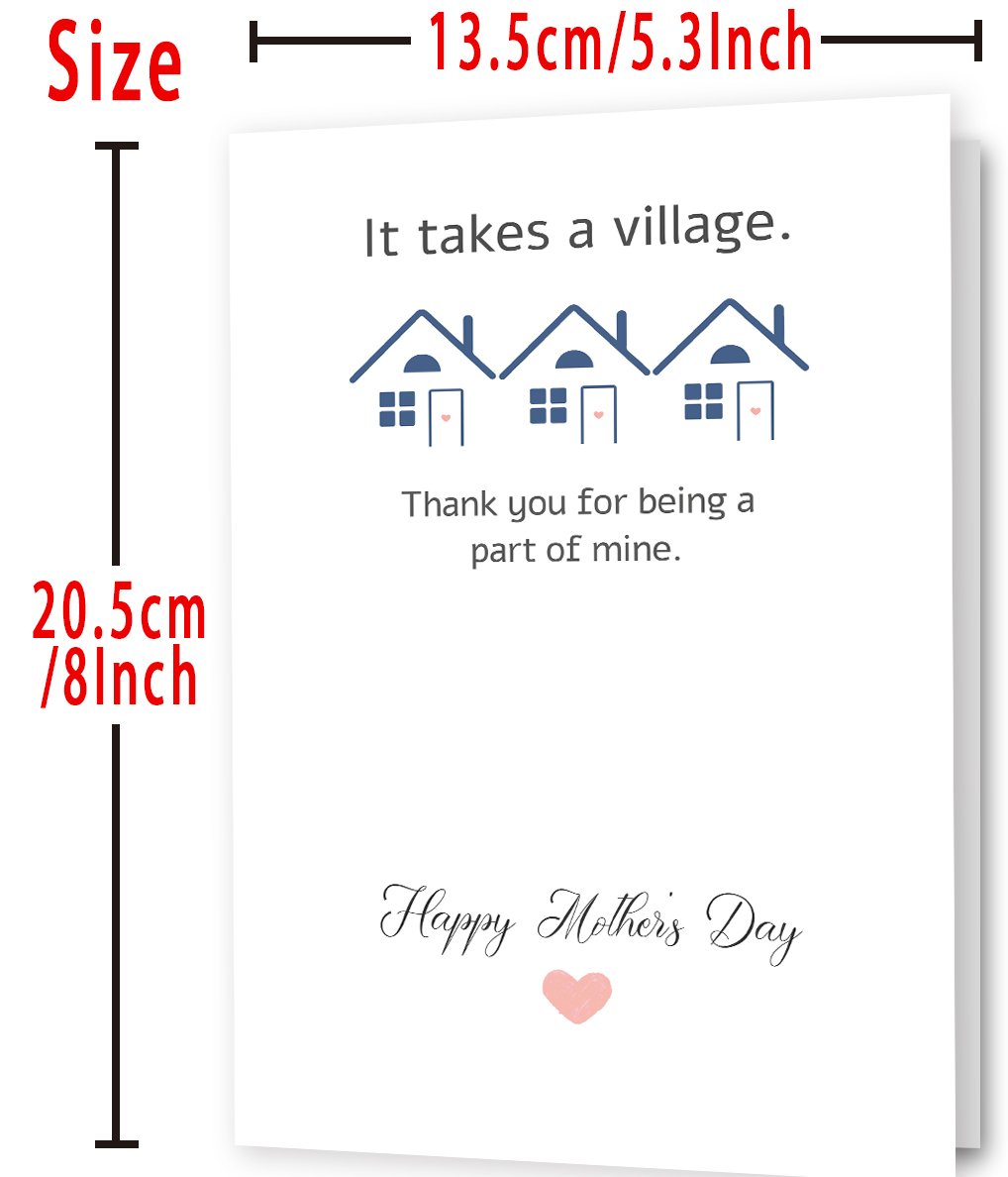 Happy Mother's Day Card for Friend, Cute Mother's Day Gift for Bestie, Funny Mother's Day Card for Her, It Takes A Village. Thank You For Being A Part Of Mine - Image 2