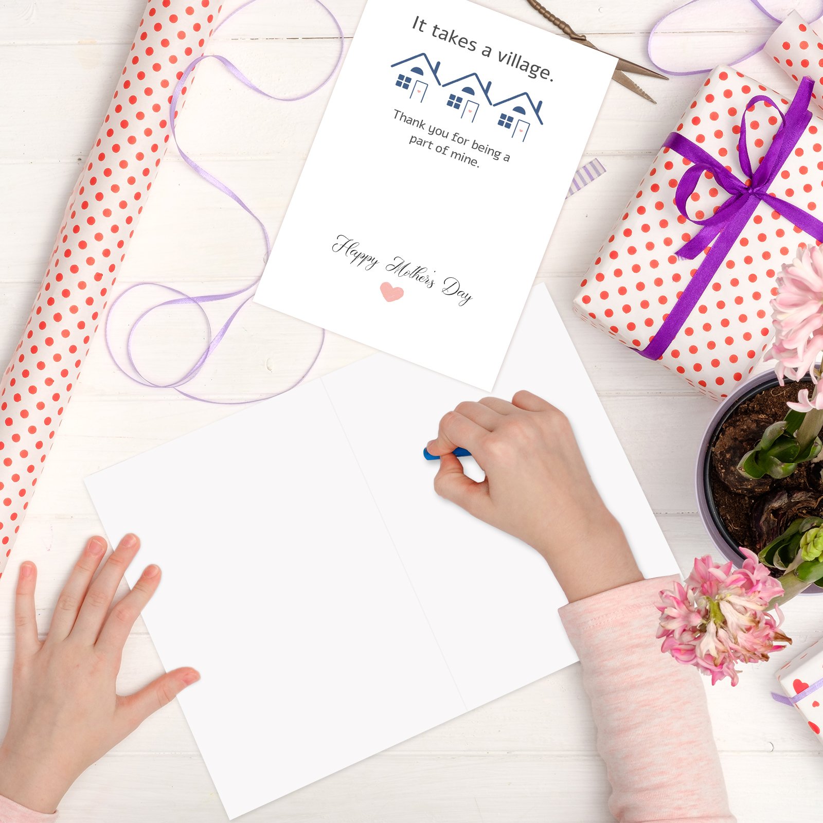 Happy Mother's Day Card for Friend, Cute Mother's Day Gift for Bestie, Funny Mother's Day Card for Her, It Takes A Village. Thank You For Being A Part Of Mine - Image 3