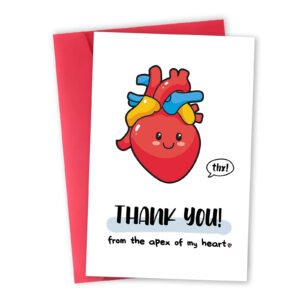 Cute Thank You Card for Heart Surgeon, Funny Thank you Gift for Women Men, Appreciation Card for Doctor Nurse Medical Staff, Thank You from the Apex of My Heart