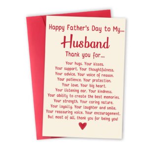 Funny Fathers Day Card Gift from Wife, Sweet Fathers Day Cards for Husband, Thank You Husband Card