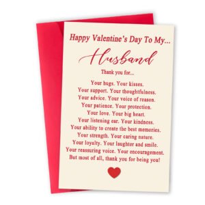 Funny Valentine's Day Card for Husband, Romantic Valentines Day Gift from Wife, Men Valentine Gifts