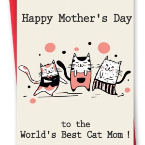 Funny Mothers Day Gifts for Cat Mom, Happy Mother's Day Card for Cat Lover, Lovely Mother's Day Gift from Cat, Best Cat Mom Card for Women Her