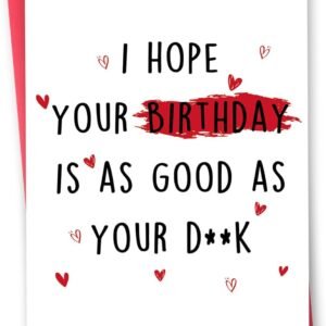Rude Birthday Cards Gifts for Him Men, Hilarious Birthday Card for Husband Boyfriend Fiance, Cheeky Men Gift Ideas
