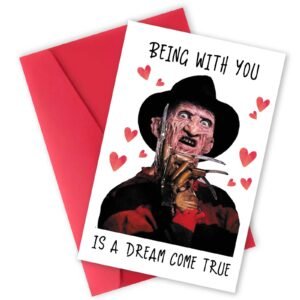 Horror Valentine's Day Card for Him Her, Scary Movie Theme Anniversary Card for Wife Husband, Serial Killer Birthday Gifts for Boyfriend Girlfriend