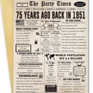 Funny 75th Birthday Card Gifts for Men Women, Large 75th Birthday Decorations for Dad Mom Husband Wife, Unique Gifts for 75 Year Old Grandpa Grandma