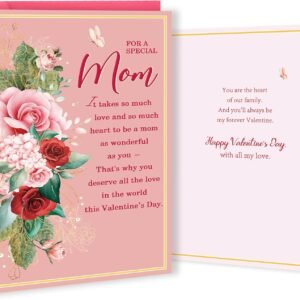 Valentines Day Card for Mom, Unique Mom Valentine's Card Gifts from Daughter Son, Mother Gifts for Valentines